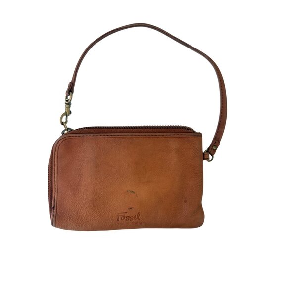 Fossil Genuine Leather Multicolor Patchwork Wristlet Purse Wallet w/ Zip Closure - Picture 3 of 11